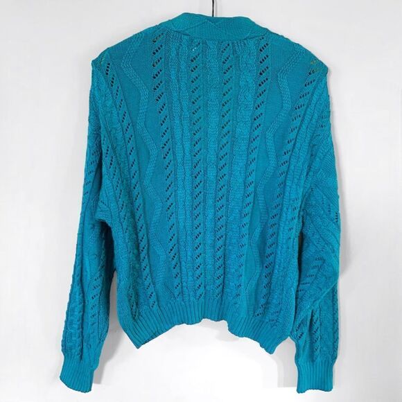 Peruvian Connection Cable Knit Cardigan Sweater - Picture 2 of 7